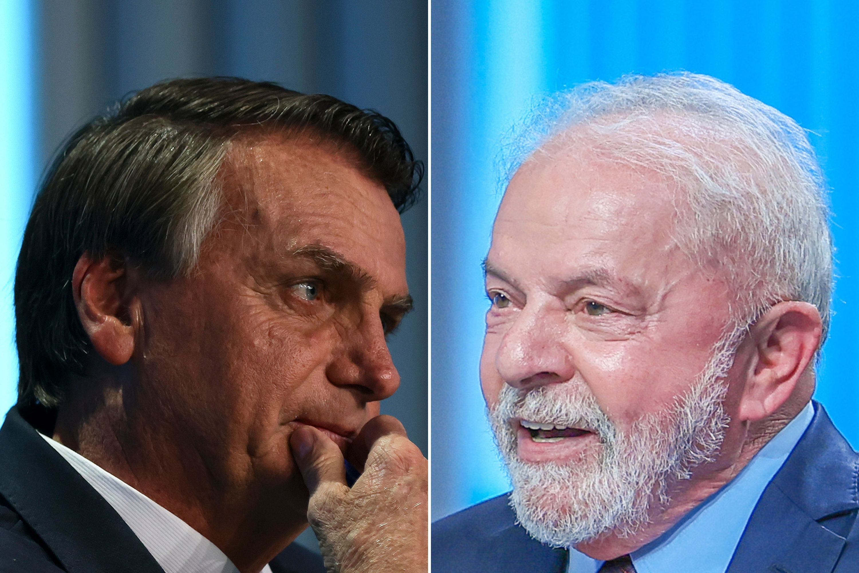 Jair Bolsonaro and Lula during the debate held by TV Globo -