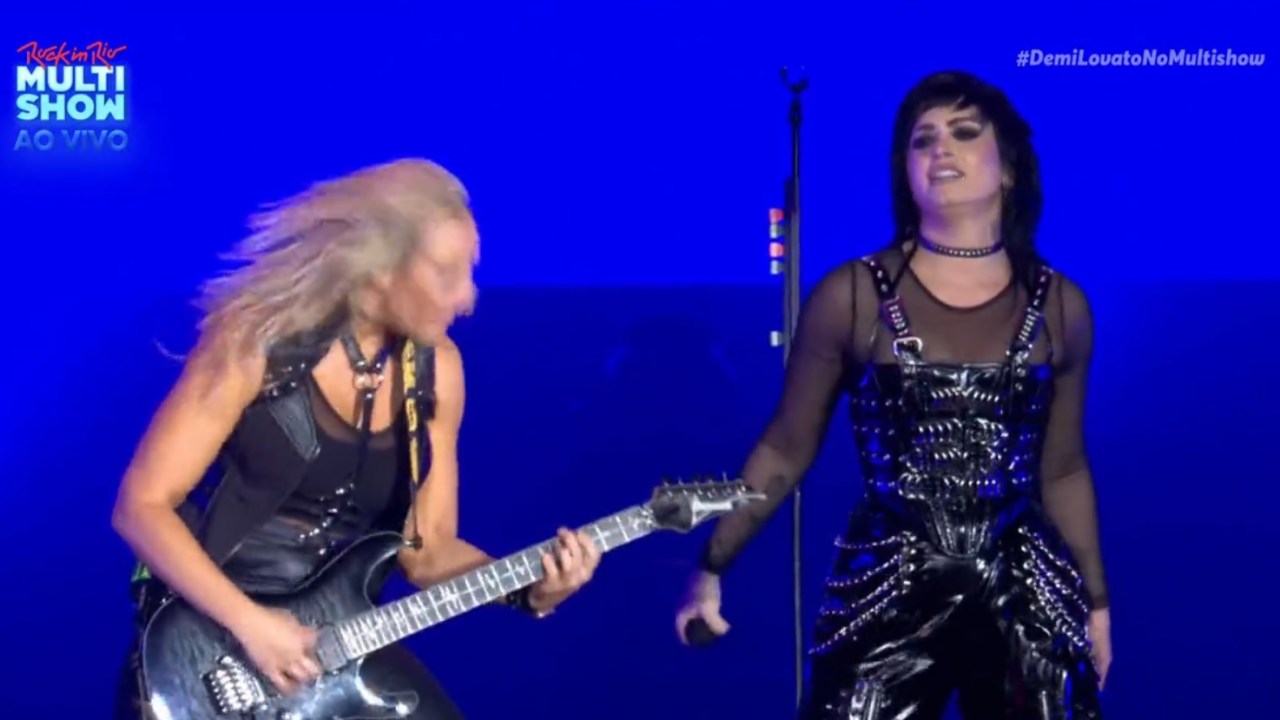 A cantora Demi Lovato no Rock in Rio