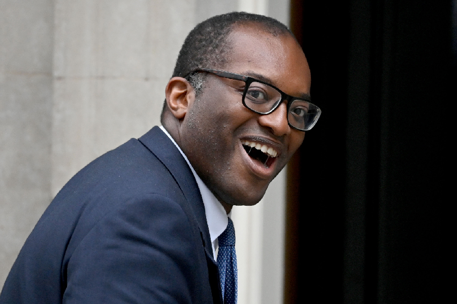 Secretary of State for Business, Energy and Industrial Strategy Kwasi Kwarteng arrives at 10 Downing Street on September 15, 2021 in London, England