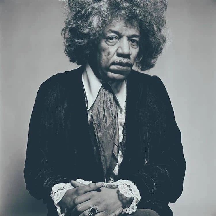 Jimi Hendrix imaginado pelo artista Alper Yesiltas