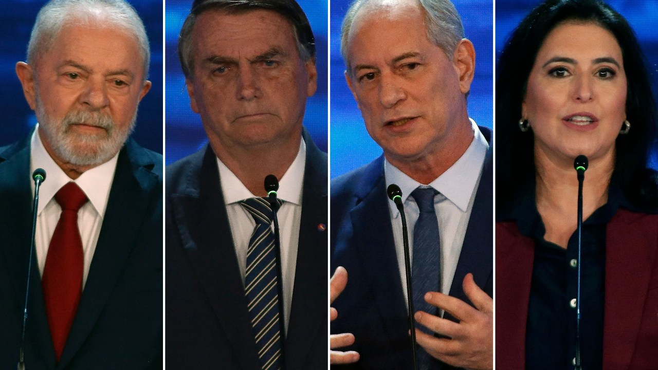 Lula, Jair Bolsonaro, Ciro Gomes e Simone Tebet -