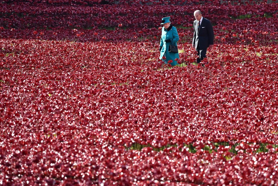 A Rainha Elizabeth II e o Príncipe Philip, em 2914 -