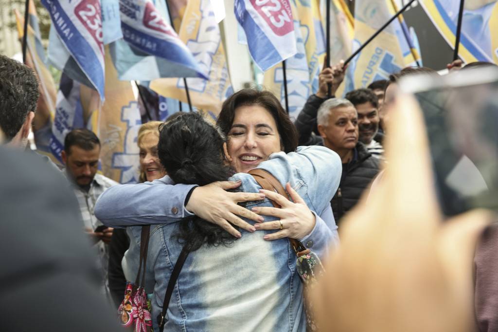 FÔLEGO - Simone Tebet, a melhor candidata no debate da Band: ameaça ao sonho petista de levar no primeiro turno -