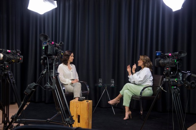 A senadora Soraya Thronicke em entrevista ao programa "Veja e Vote" de Veja -