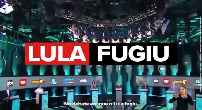 Propaganda da campanha de Jair Bolsonaro explora fuga de Lula no debate de VEJA