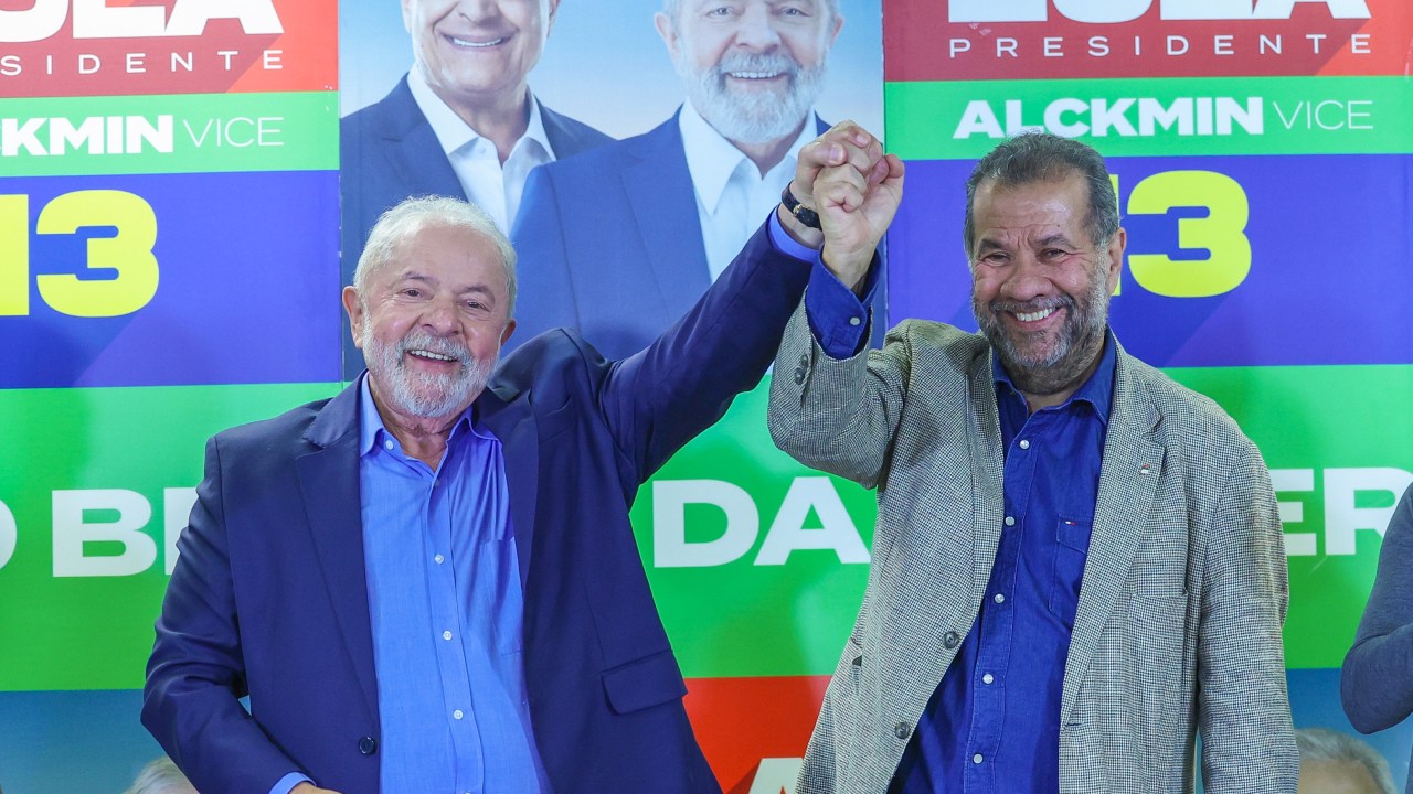 04.10.2022 - Lula e Alckmin se encontram com o presidente nacional do PDT, Carlos Lupi, em São Paulo (SP). Foto: Ricardo Stuckert