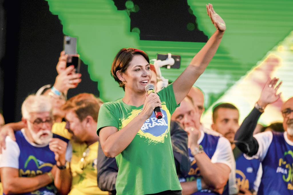 PRIMEIRA-DAMA - Michelle Bolsonaro: papel essencial reconhecido pelo presidente no governo e na atual campanha -