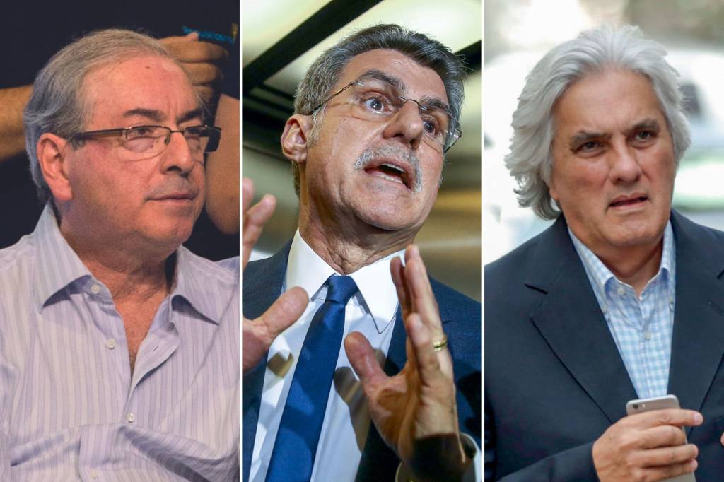 REPROVADOS - Eduardo Cunha, Romero Jucá e Delcídio do Amaral: investigados na Lava-Jato não conseguiram voltar ao Congresso -