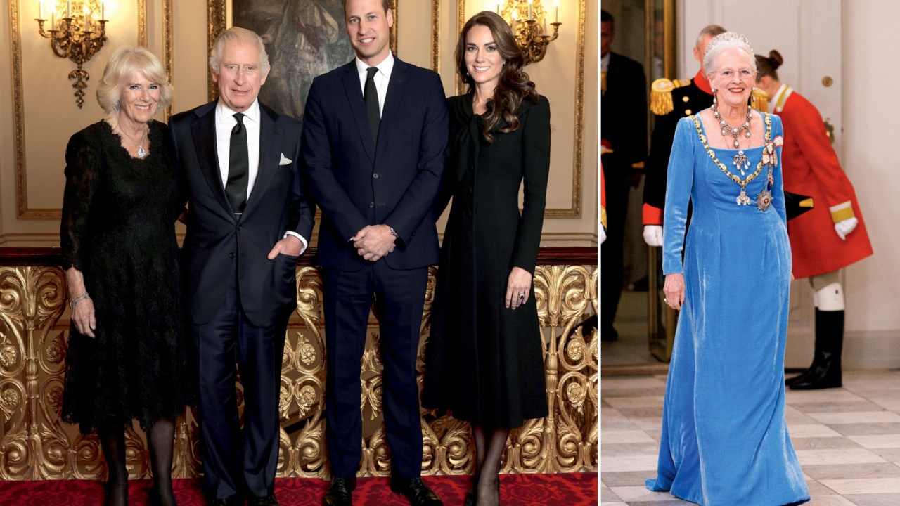 Camilla, Charles III, William, Kate e Margrethe -