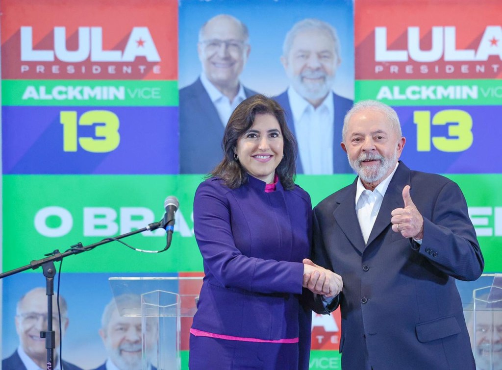 Simone Tebet (MDB) e Lula (PT)