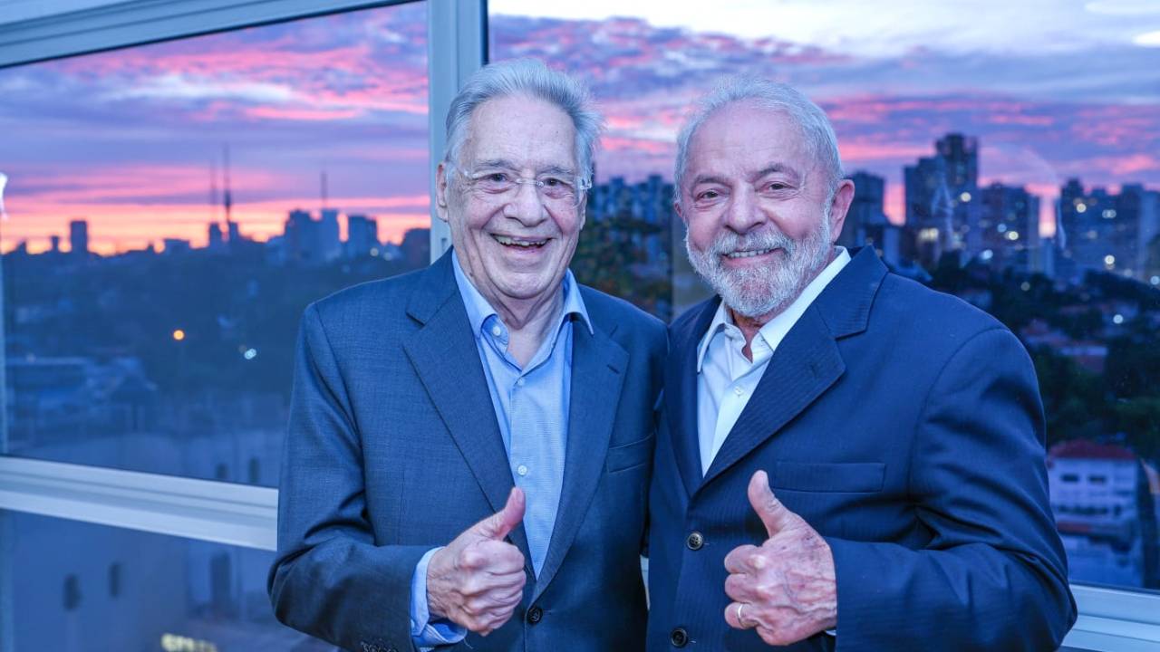 Fernando Henrique Cardoso (PSDB) em encontro com Lula (PT), em São Paulo: tucano gravou vídeo em apoio à candidatura do petista