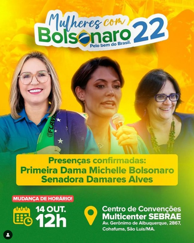 A bola fora de Damares e Michelle em evento no Maranhão | VEJA