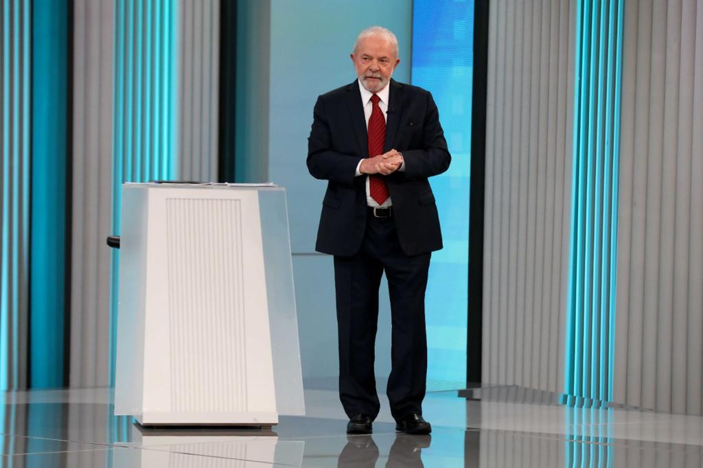 O candidato Luiz Inácio Lula da Silva (PT) no debate da TV Globo