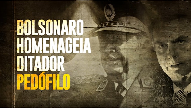Propaganda da campanha de Lula associa mostra homenagem do presidente Jair Bolsonaro ao ditador paraguaio Alfredo Stroessner