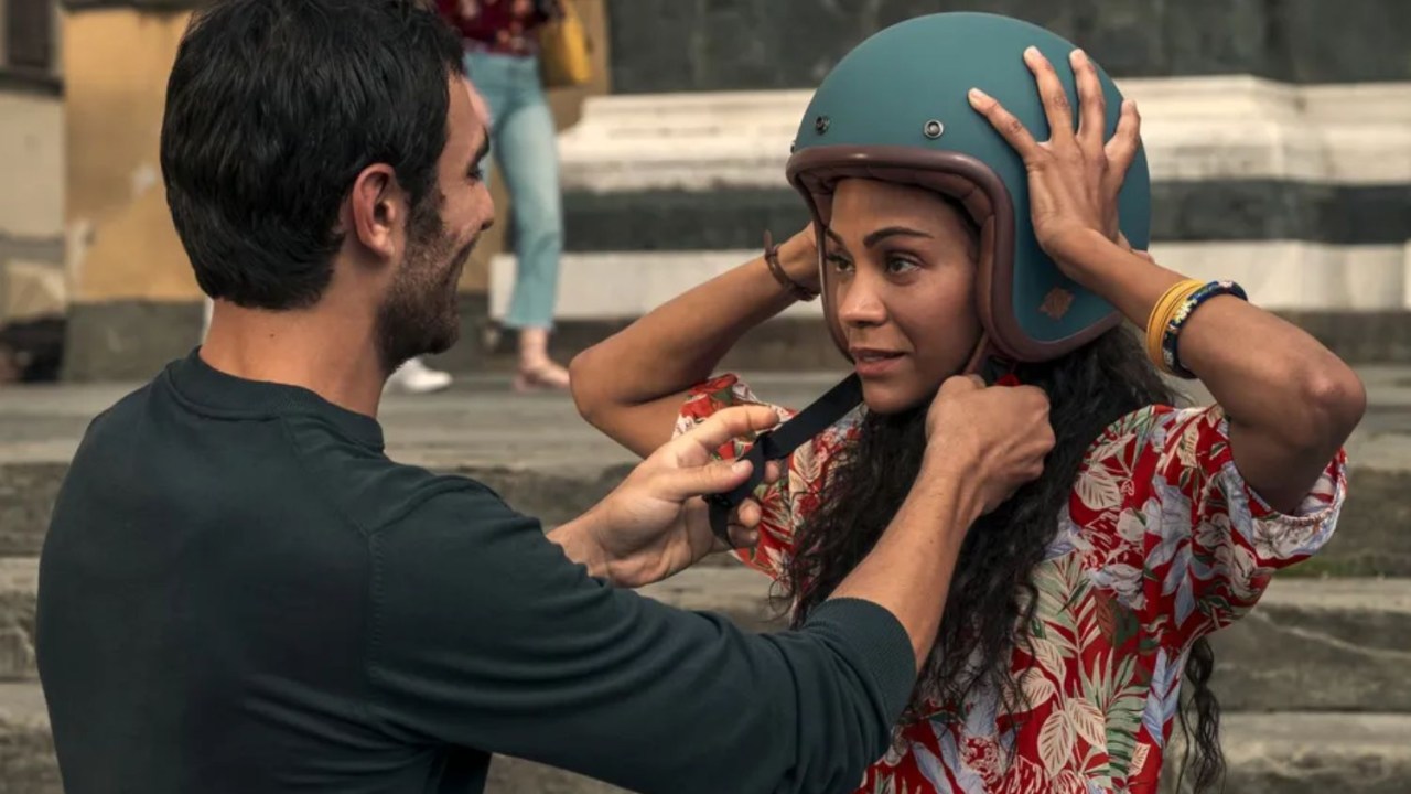 Eugenio Mastrandrea e Zoe Saldana na minissérie 'Recomeço', da Netflix