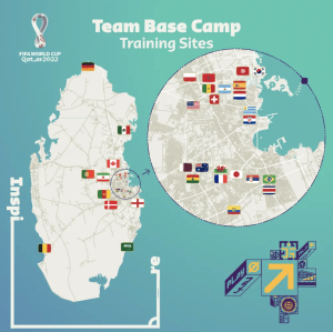 Mapa de estadia das seleções -