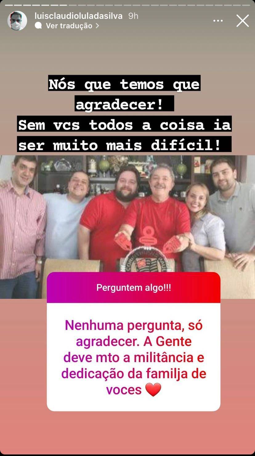 Publicação de Publicação de Luís Claudio Lula da Silva -