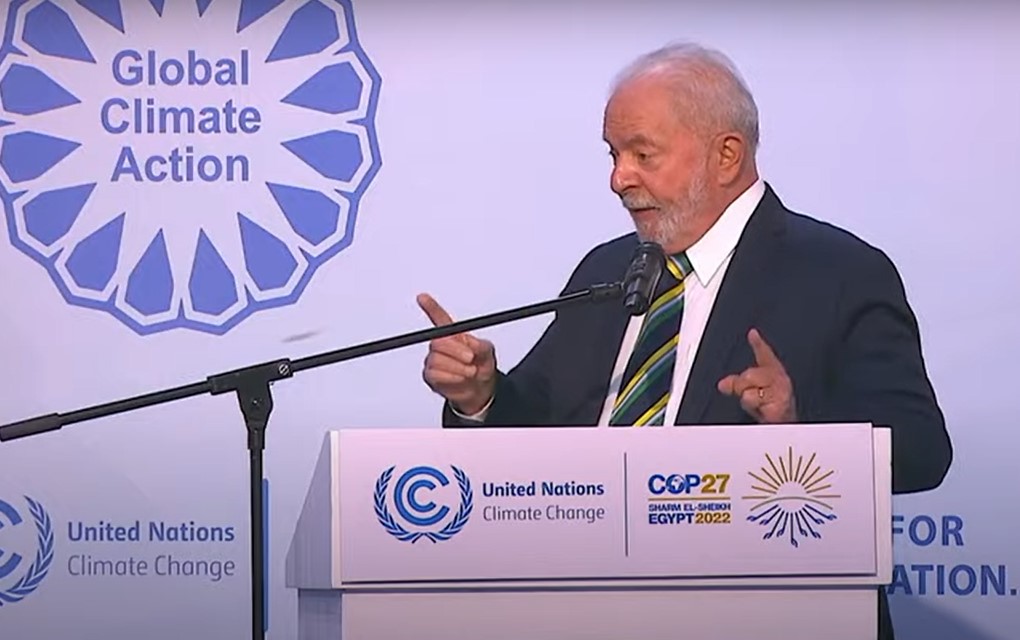 Lula discursa na COP27, no Egito, nesta quarta.