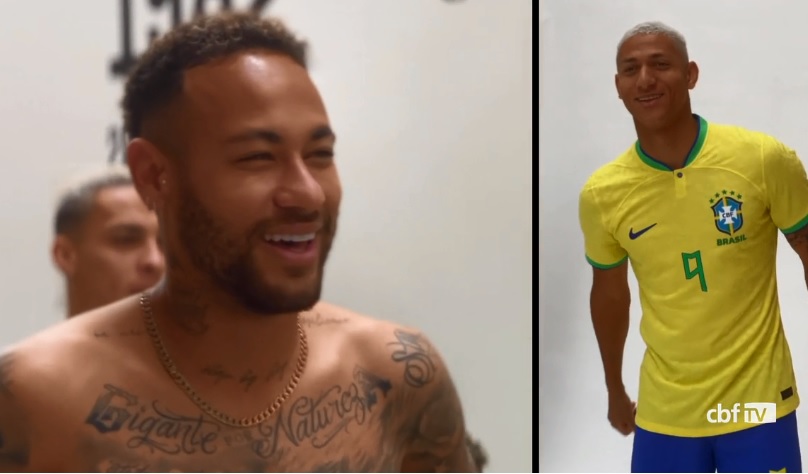 Neymar e Richarlison no making of da seleção