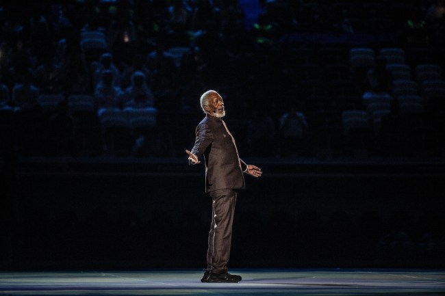 Morgan Freeman na cerimônia de abertura da Copa do Mundo Catar