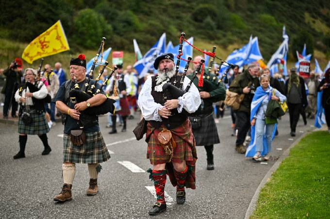 Manifestação pró-independência na Escócia