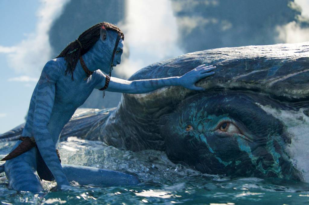 AMIZADE - Lo’ak e uma Tulkun (baleia de Pandora): o animal fictício enfrenta dilemas da realidade, como a caça ilegal -