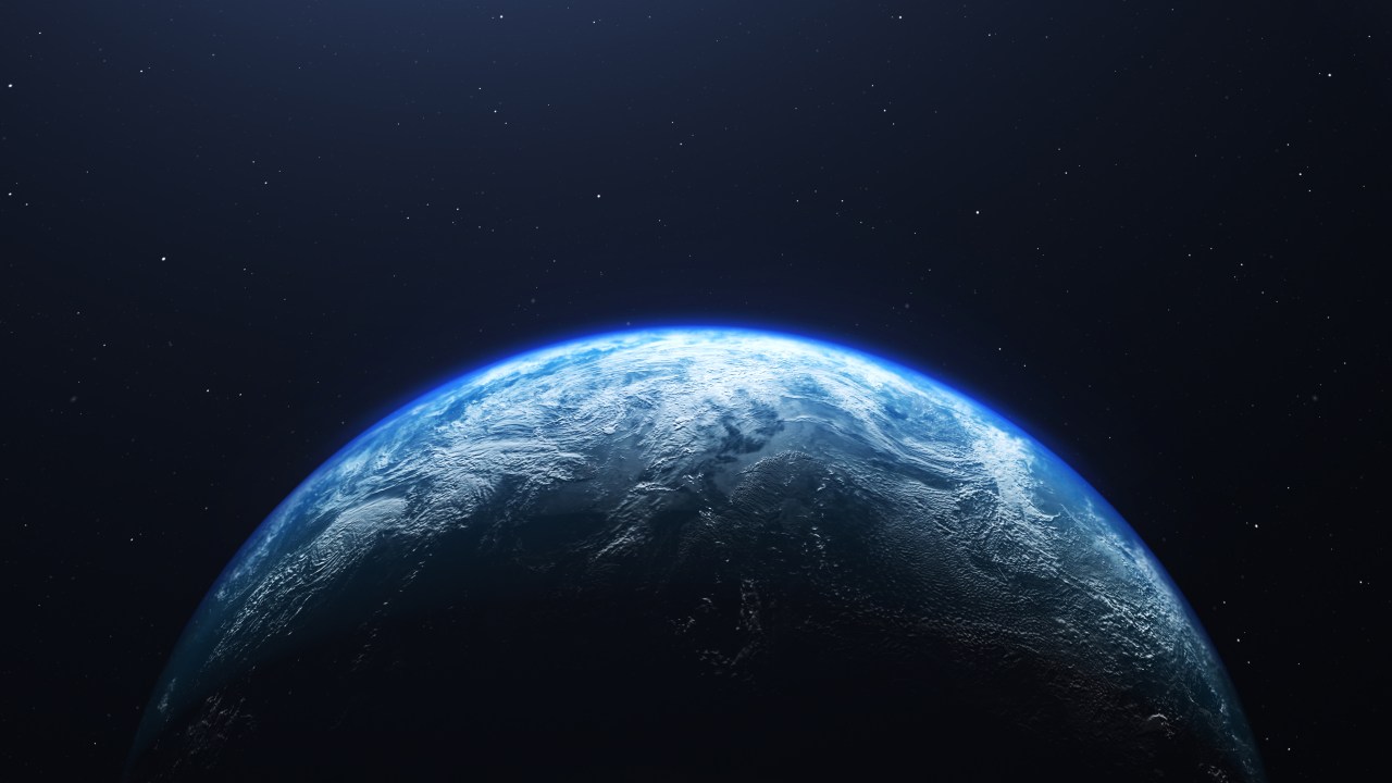 Plano de fundo do planeta Terra visto de satélite, esta imagem é gerada com software 3D.