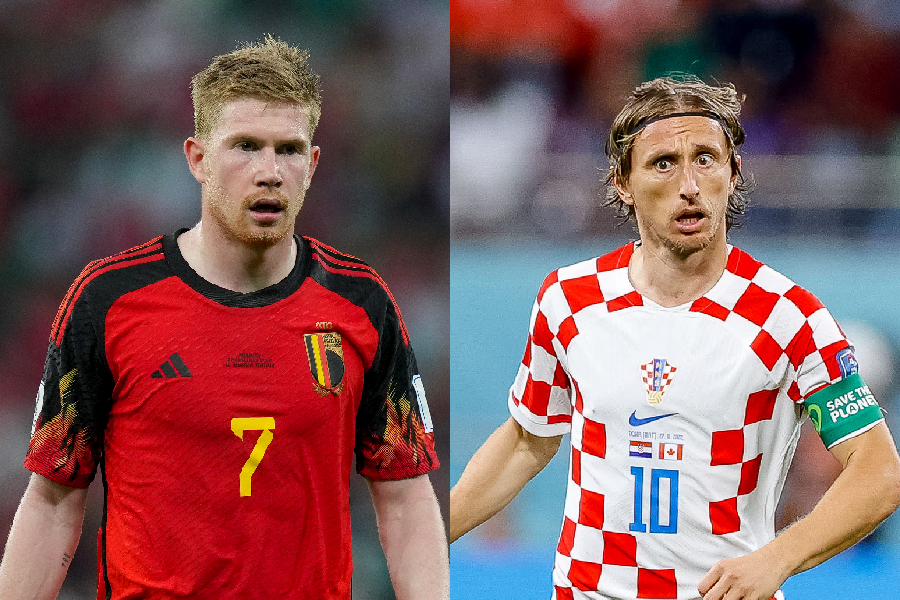 De Bruyne, 31 anos, e Modric, 37: muita classe no meio-campo