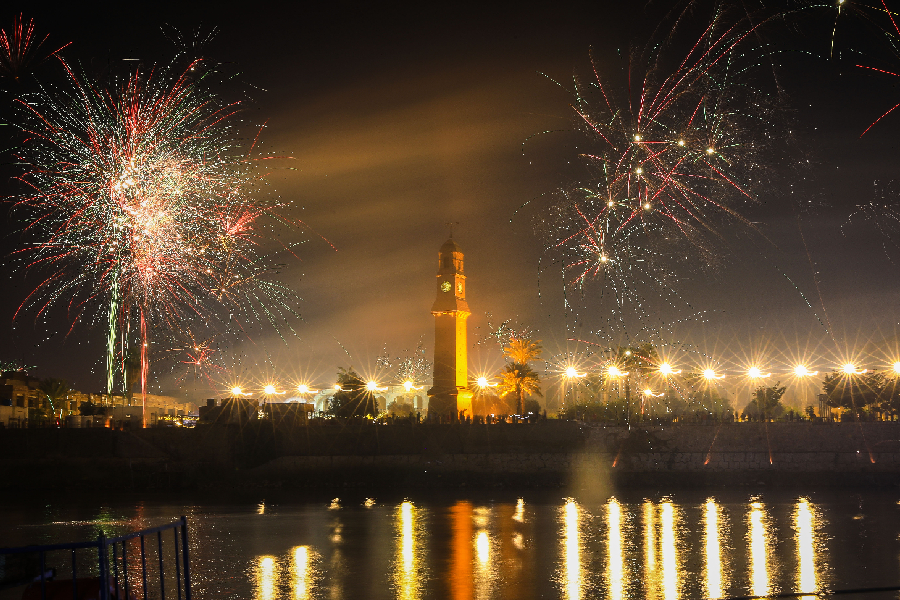 Fogos celebram a chegada de 2023 em Bagdá, no Iraque -