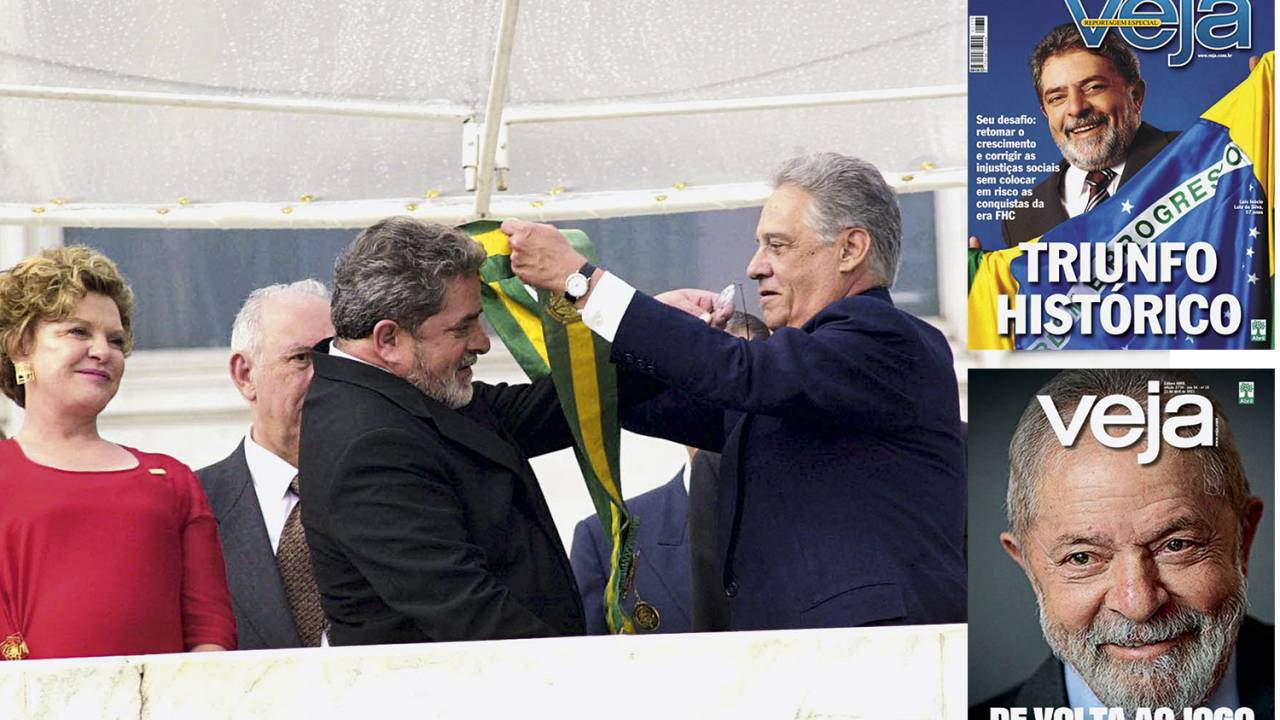 TRANSIÇÃO - Lula e FHC: o país que o petista assumirá agora depois de sua volta à política é bem diferente do de 2003 -