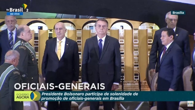 O presidente Jair Bolsonaro, durante cerimônia no Clube do Exército, em Brasília, nesta quinta-feira