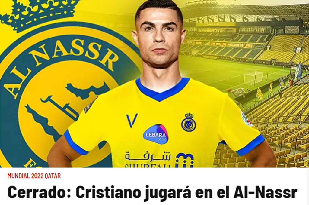 Marca assegura que o atacante português jogará no Al-Nassr -