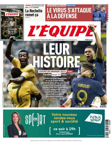 A capa do jornal francês de esportes L‘Équipe: comparação nem tão absurda assim