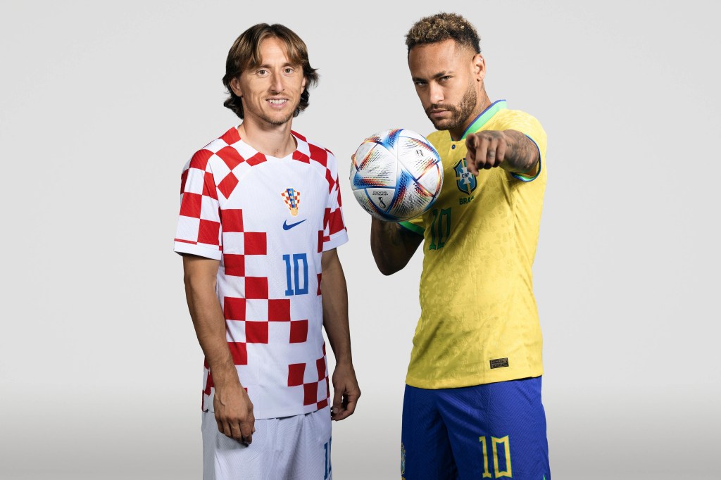 Luka Modrić, da Croácia, e Neymar, do Brasil -
