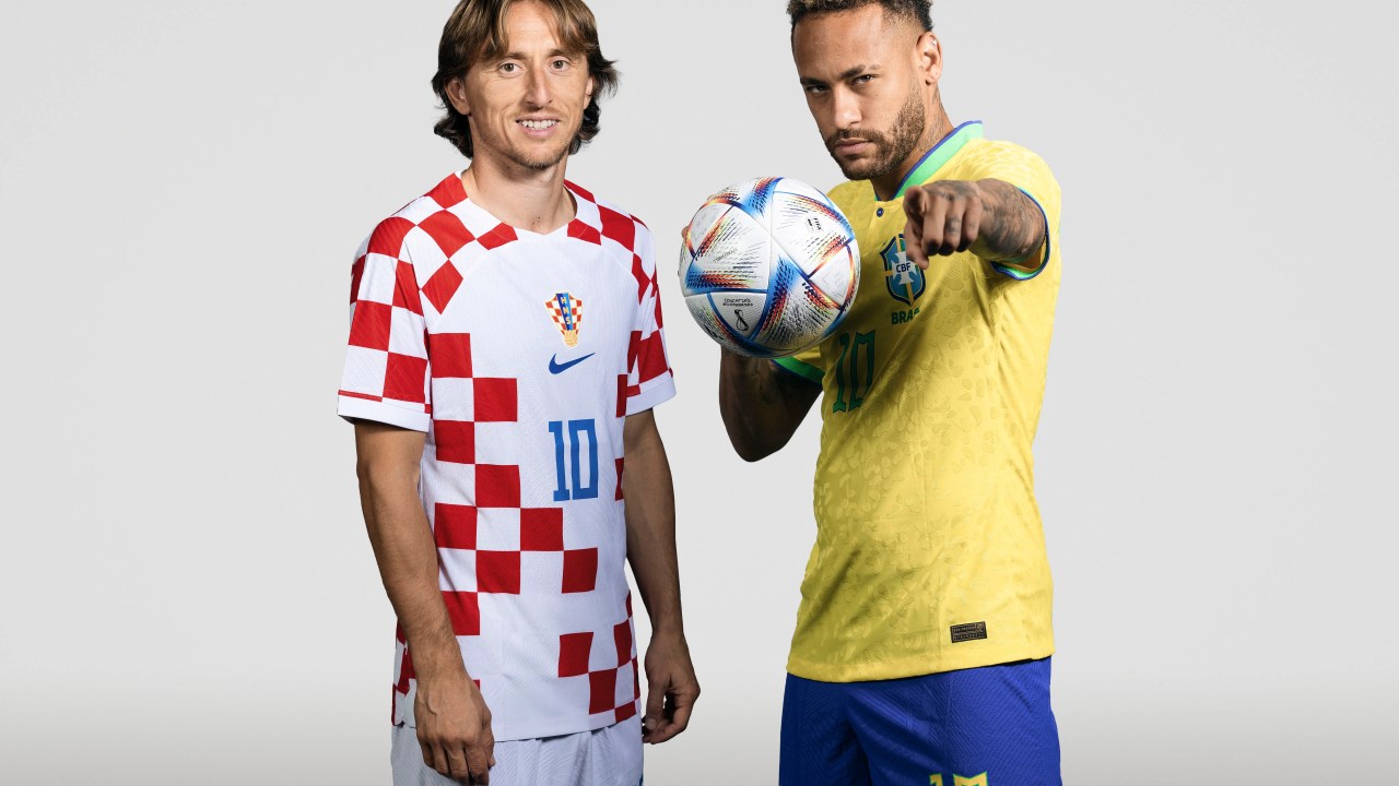 Luka Modrić, da Croácia, e Neymar, do Brasil -