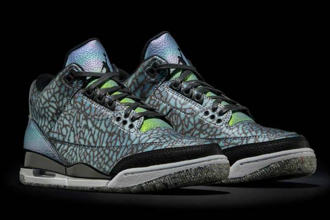 Tênis Air Jordan 3 RTNA feitos com folhas de Pure Structural Color -