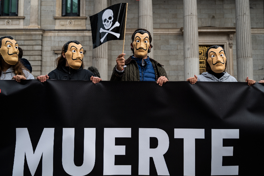 Protesto na Espanha contra a eutanásia