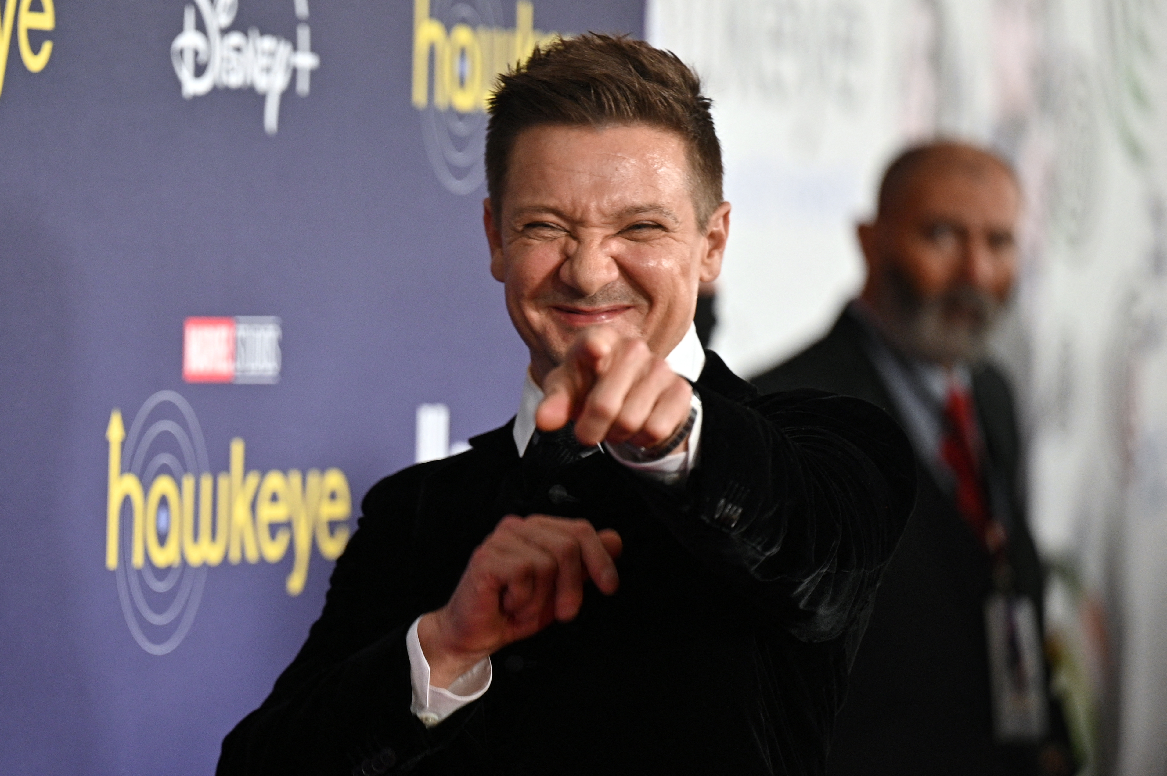 (FILES) In this file photo taken on November 17, 2021 US actor Jeremy Renner arrives for the premiere of Marvel Studios' television miniseries "Hawkeye" at the El Capitan Theatre in Los Angeles. - Movie star Jeremy Renner, known for his role as Hawkeye in several Marvel blockbusters, was in critical but stable condition following an accident while plowing snow, his representative told US media. Renner was using a truck-sized tracked snow vehicle about a quarter mile from his mountain home on January 1, 2023 when the vehicle accidentally ran over one of his legs, the TMZ tabloid news website said. (Photo by Robyn Beck / AFP)