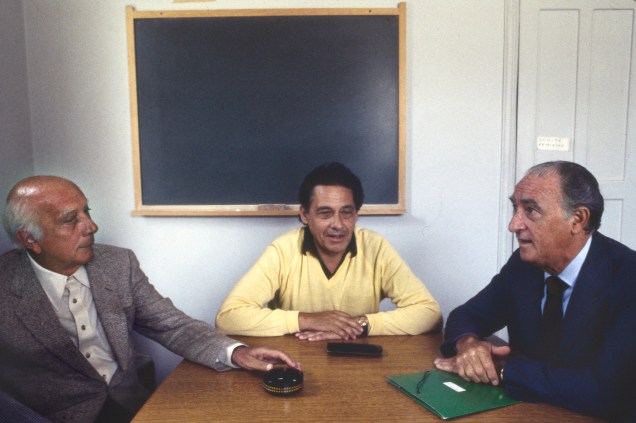 Ulysses Guimarães, Fernando Henrique Cardoso e Franco Montoro, em 1982 -