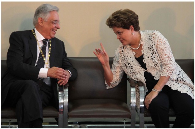 Fernando Henrique Cardoso e Dilma Rousseff, quando a petista era presidente da República, em 2012 -