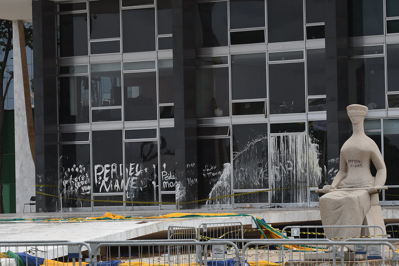 Edifício-sede do STF foi depredado em atos de vandalismo de apoiadores do ex-presidente Bolsonaro