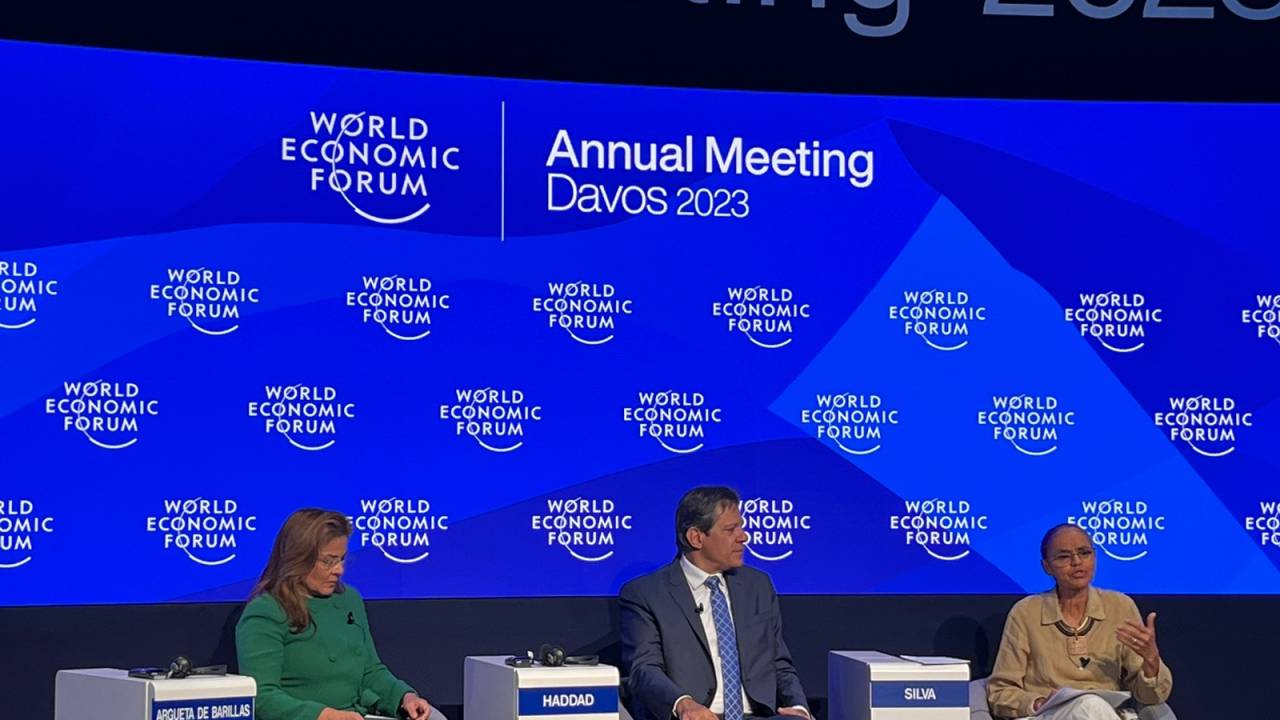 Marina Silva e Fernando Haddad participam do Fórum Econômico Mundial em Davos, na Suíça