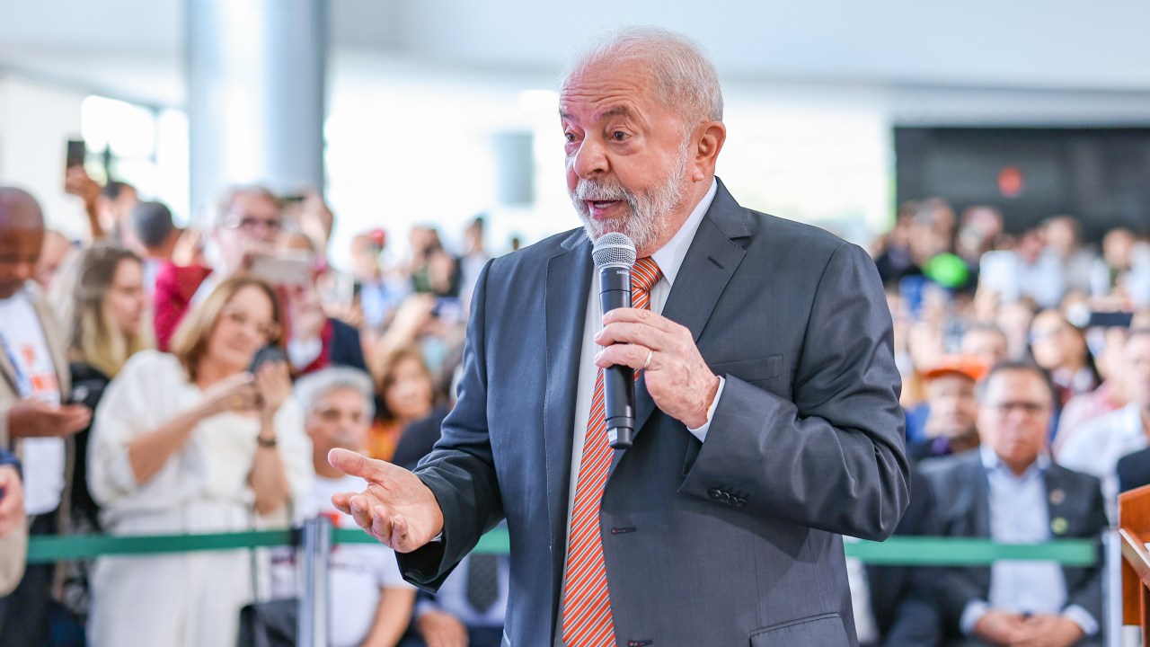 Presidente da República, Luiz Inácio Lula da Silva durante encontro com centrais sindicais