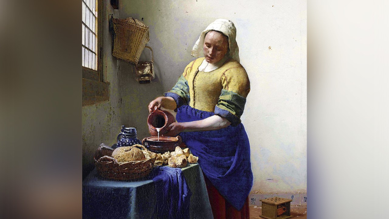 OBJETOS ESCONDIDOS - Em A Leiteira (ca. 1660), Vermeer pintou e depois apagou da cena um porta-jarro e um braseiro -