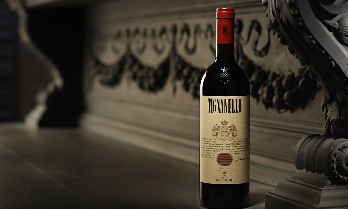 O vinho toscano Tignanello, produzido pela vinícola Antinori -