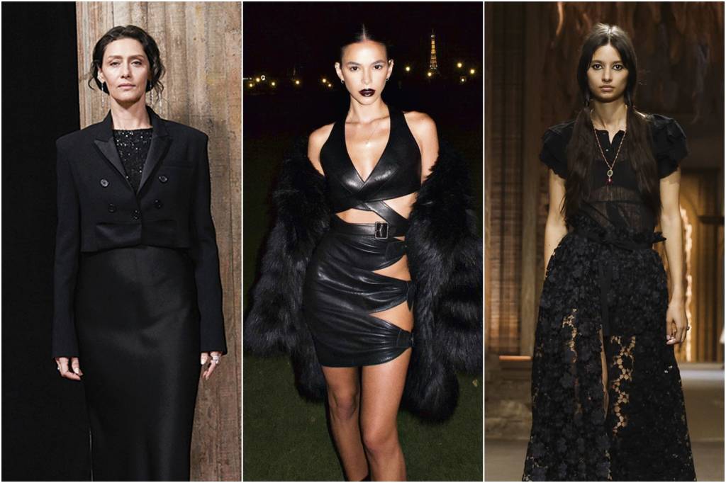 ONIPRESENTE - Maria Fernanda (à esq.), Bruna e modelo da Dior: cor dominante nas passarelas -