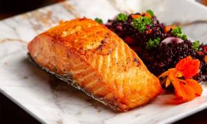 Salmon with Black Rice: Bella Vista Dining Experience