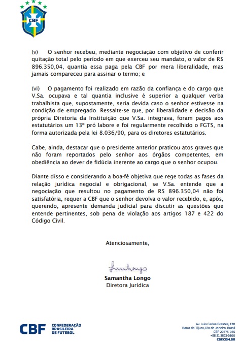 CBF 2 Resposta da CBF a Walter Feldman