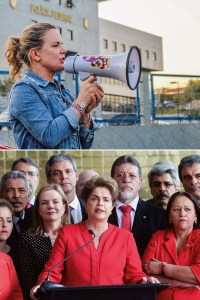 TEMPOS DIFÍCEIS - Na frente da prisão de Lula e ao lado de Dilma depois do impeachment: como o PT e outros dirigentes, Gleisi também foi alvo da Lava-Jato -