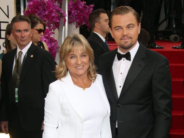 Leonardo DiCaprio and mother Irmelin Indenbirken attend the 71st Annual Golden Globe Awards aka Golden Globes at Hotel Beverly Hilton in Los Angeles, USA, on 12 January 2014. Photo: Hubert Boesl | usage worldwide (Photo by Hubert Boesl/picture alliance via Getty Images)